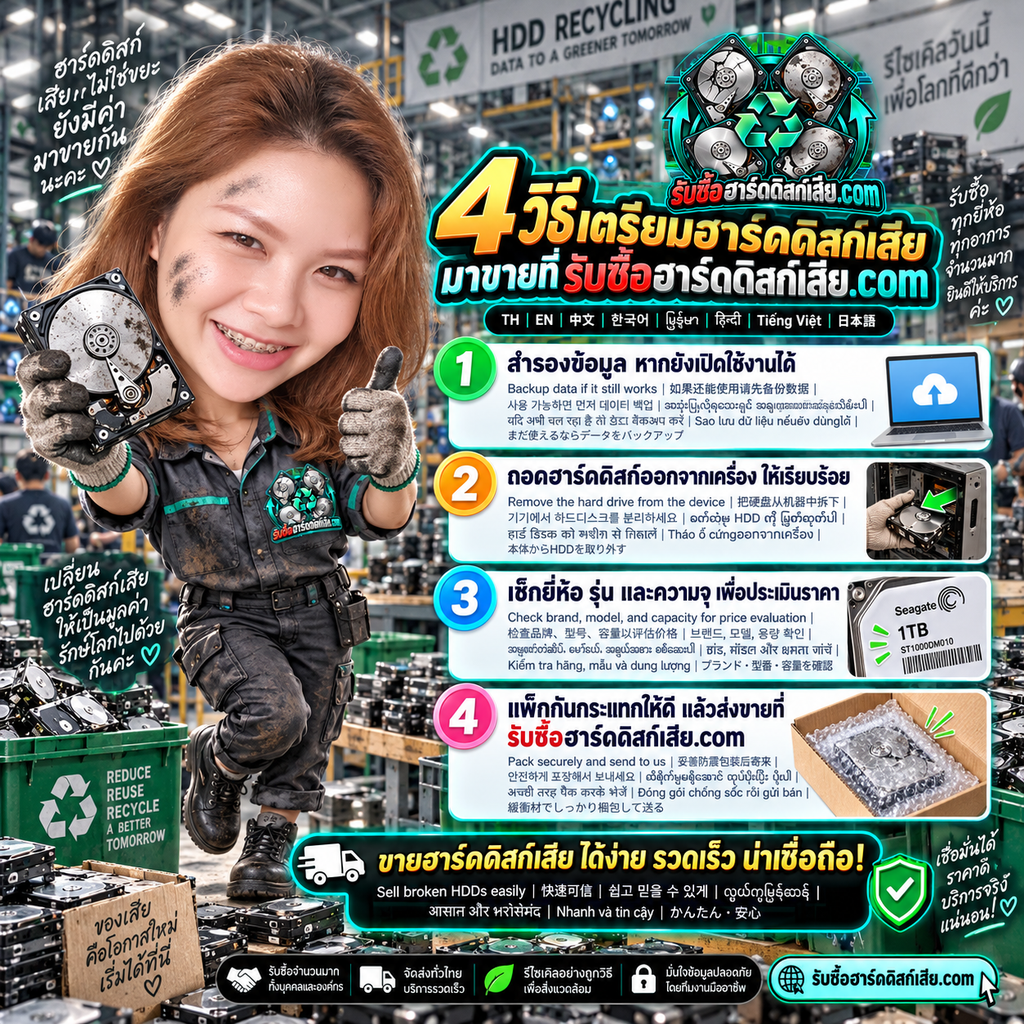 4 วิธีเตรียมฮาร์ดดิสก์เสียก่อนส่งประเมินและขาย