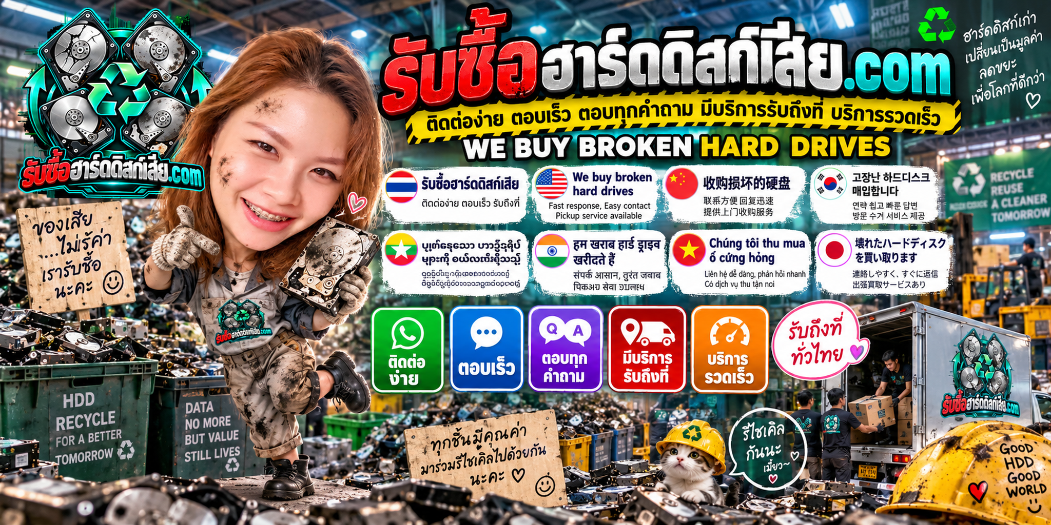 รับซื้อฮาร์ดดิสก์เสีย ติดต่อสะดวก ตอบเร็ว และมีบริการรับถึงที่