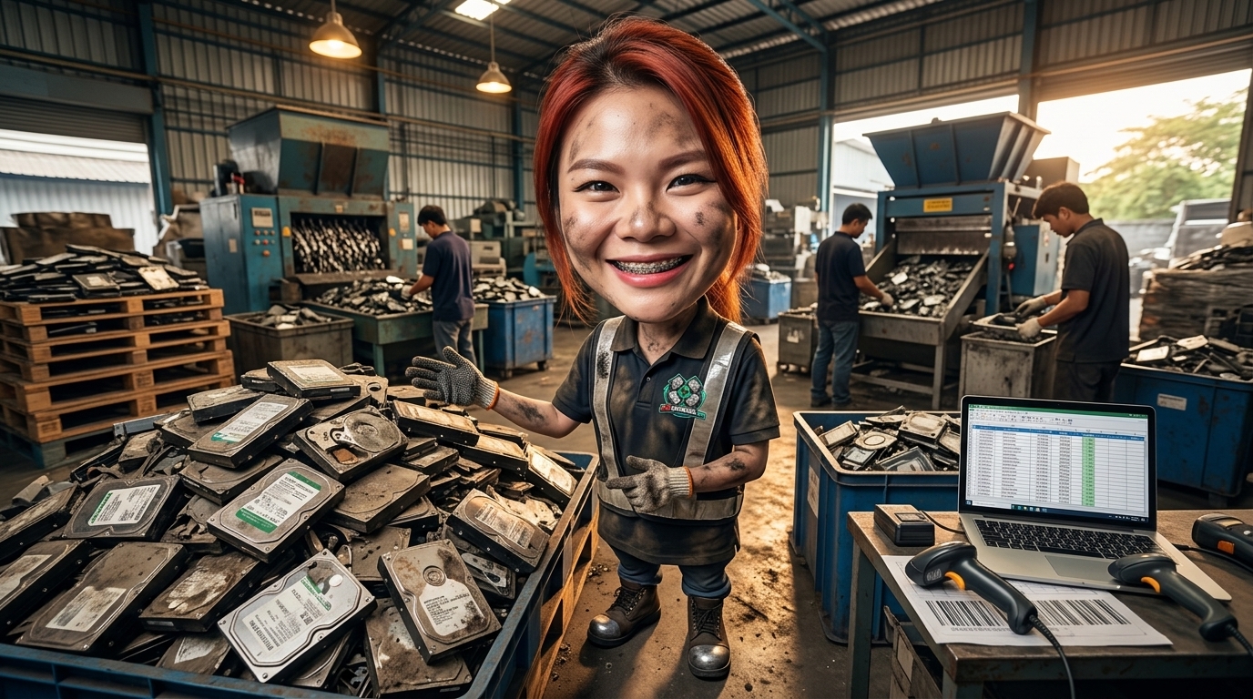 การจัดหมวดหมู่ฮาร์ดดิสก์และเอสเอสดีจำนวนมากพร้อมทำตาราง Inventory ก่อนส่งตรวจรับ