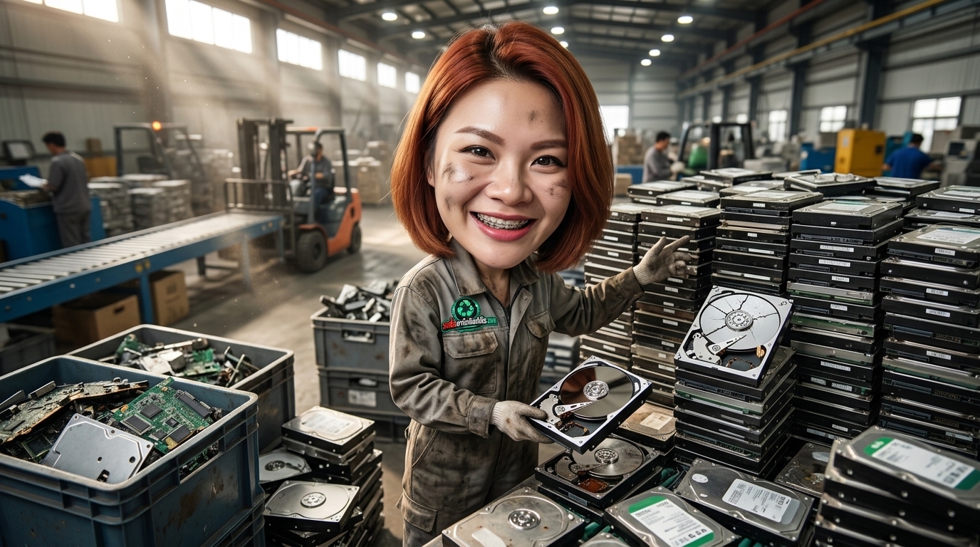 การจัดวางฮาร์ดดิสก์ NAS และ SSD สำหรับเตรียมทำรายการส่งตรวจเช็กสถานะขายเหมาลอต