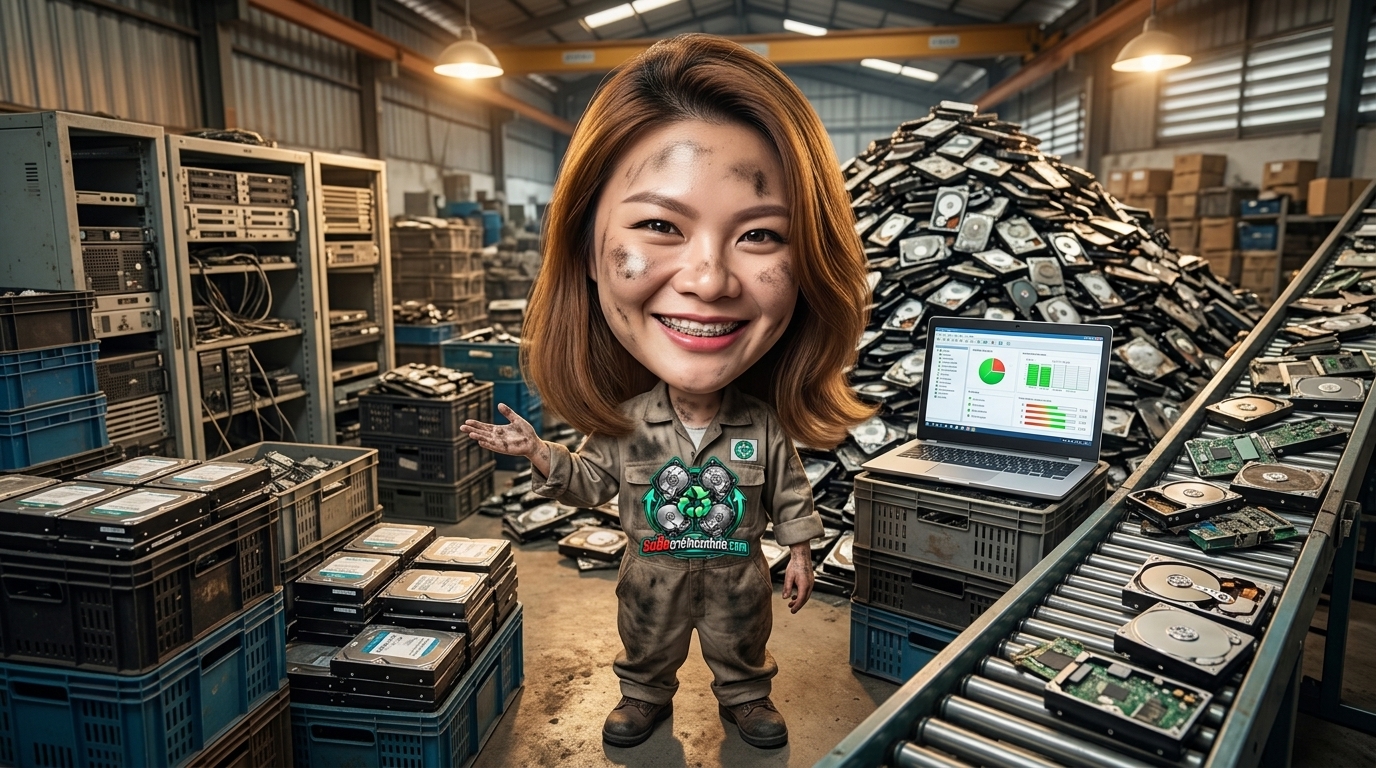 การตรวจเช็กสถานะ S.M.A.R.T. และโครงสร้างภายในของฮาร์ดดิสก์เพื่อประเมินความเสียหายก่อนขายซาก